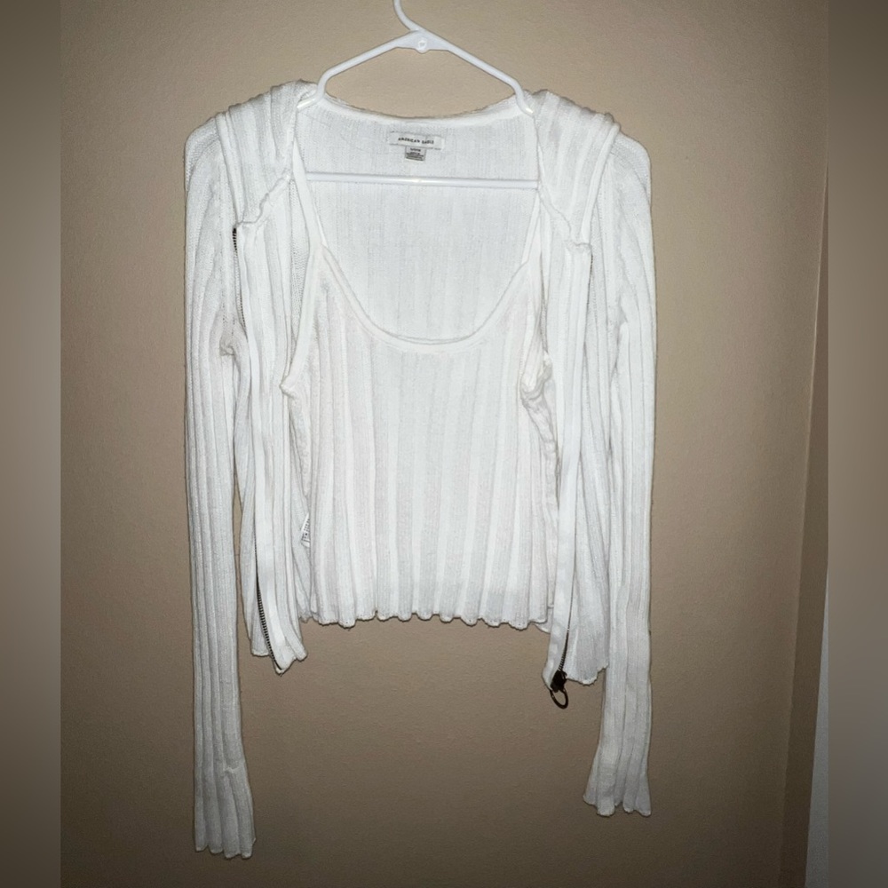 American Eagle Sweater Tank Top with Sweater Zip Up - Size Small